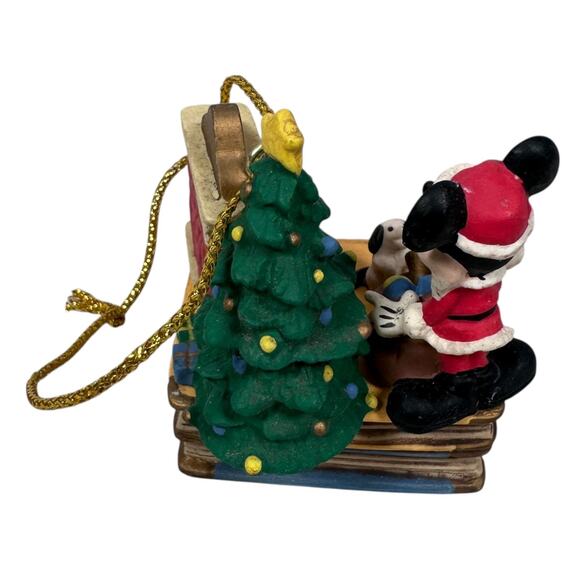 Vintage Disney The Night Before Christmas Mickey Mouse Ornament Fireplace 90s - Picture 3 of 8